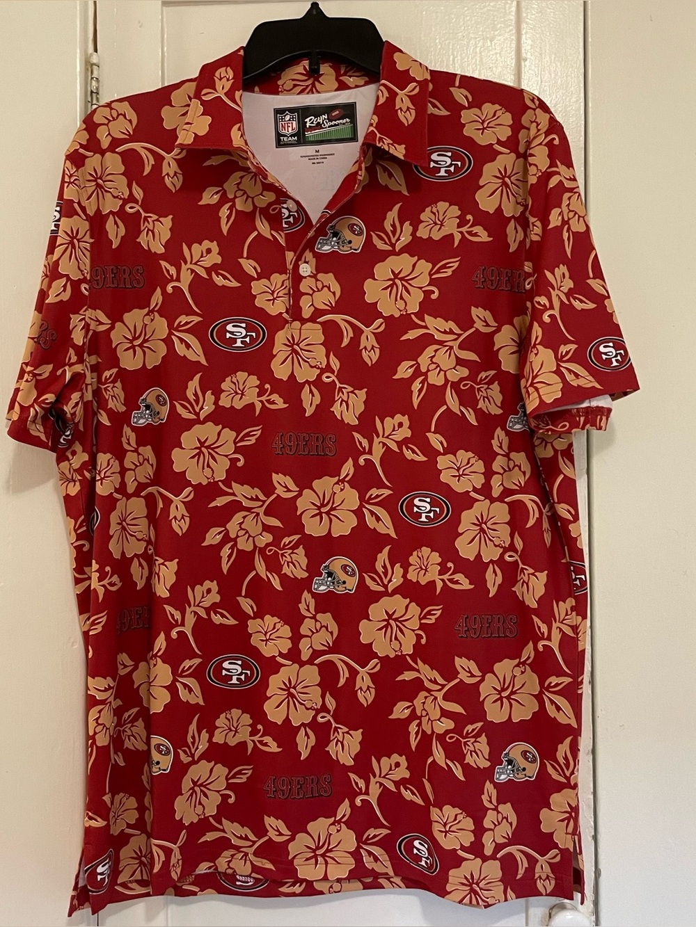 reyn spooner Red and Gold San Francisco 49ers Floral Polo medium